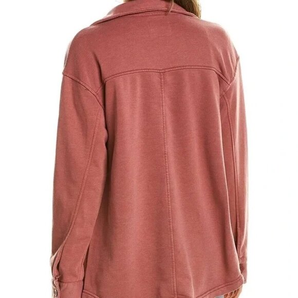 New AVEC LES FILLES French Terry Pigment Dyed Mustard Cotton Blend Shacket Sz M - Picture 8 of 13